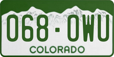 CO license plate 068OWU