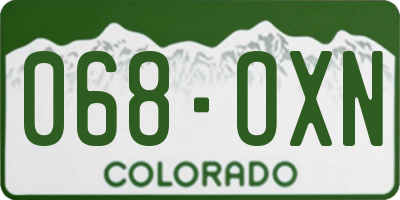 CO license plate 068OXN