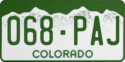 CO license plate 068PAJ