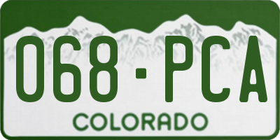 CO license plate 068PCA