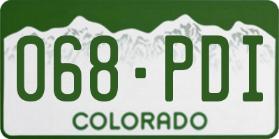 CO license plate 068PDI