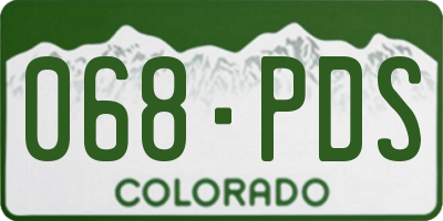 CO license plate 068PDS