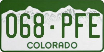 CO license plate 068PFE