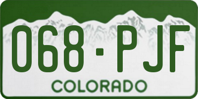 CO license plate 068PJF