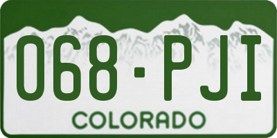 CO license plate 068PJI
