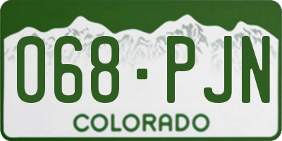 CO license plate 068PJN