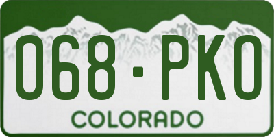 CO license plate 068PKO