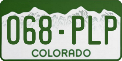 CO license plate 068PLP