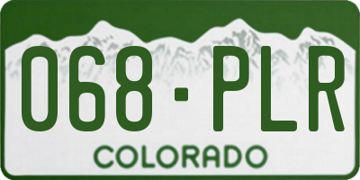 CO license plate 068PLR