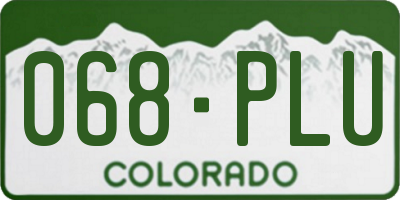CO license plate 068PLU
