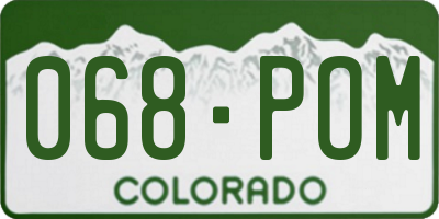 CO license plate 068POM
