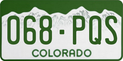 CO license plate 068PQS