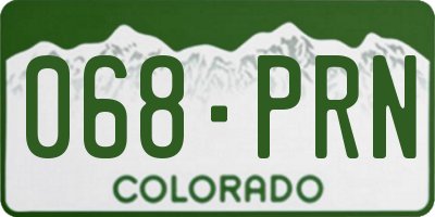 CO license plate 068PRN