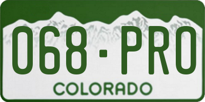 CO license plate 068PRO