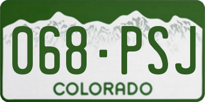 CO license plate 068PSJ