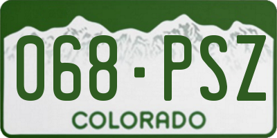 CO license plate 068PSZ