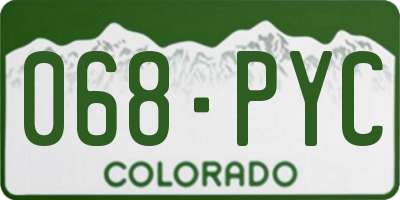 CO license plate 068PYC