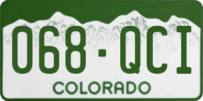 CO license plate 068QCI
