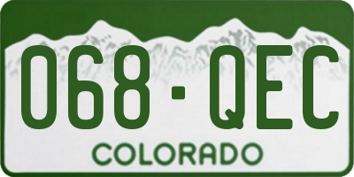 CO license plate 068QEC