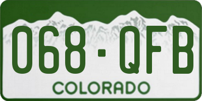 CO license plate 068QFB