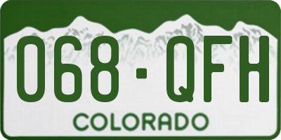 CO license plate 068QFH