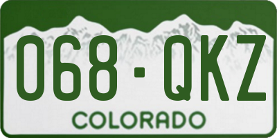 CO license plate 068QKZ