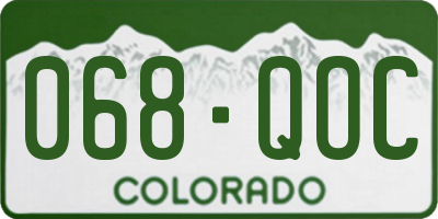 CO license plate 068QOC