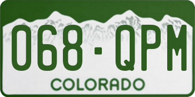 CO license plate 068QPM
