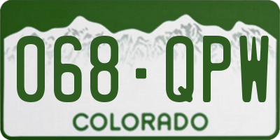 CO license plate 068QPW