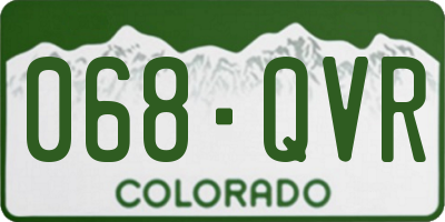 CO license plate 068QVR