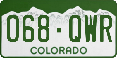 CO license plate 068QWR