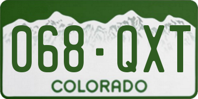 CO license plate 068QXT