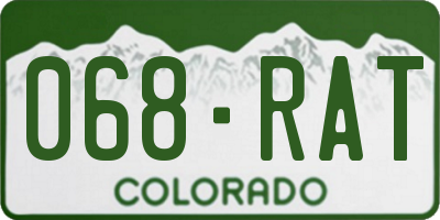 CO license plate 068RAT