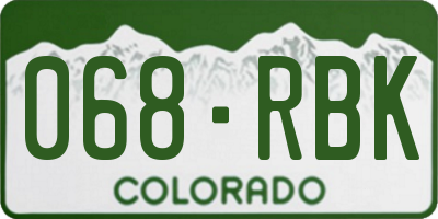 CO license plate 068RBK