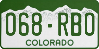 CO license plate 068RBO