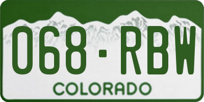 CO license plate 068RBW