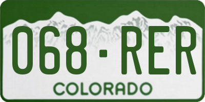 CO license plate 068RER