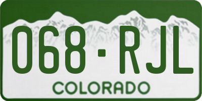 CO license plate 068RJL