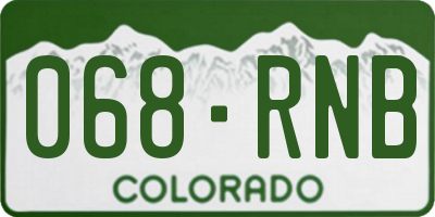 CO license plate 068RNB