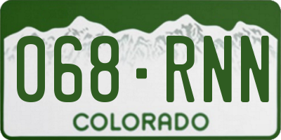 CO license plate 068RNN