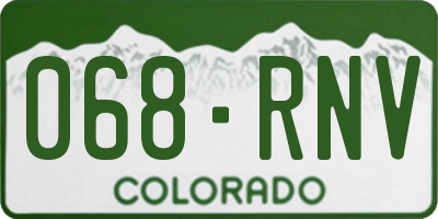 CO license plate 068RNV