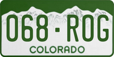 CO license plate 068ROG