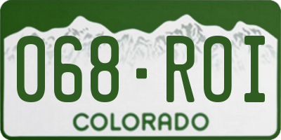 CO license plate 068ROI