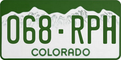 CO license plate 068RPH