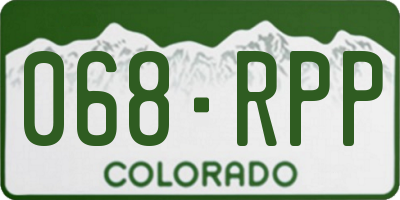 CO license plate 068RPP