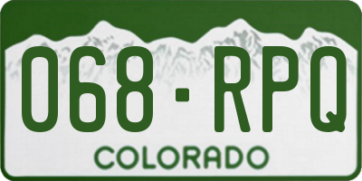 CO license plate 068RPQ