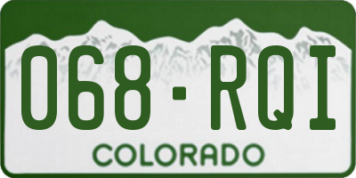 CO license plate 068RQI