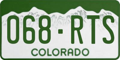 CO license plate 068RTS