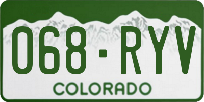 CO license plate 068RYV
