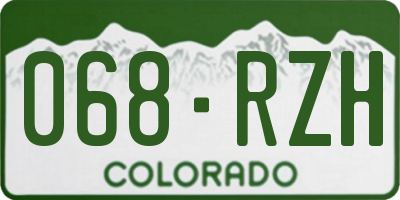 CO license plate 068RZH